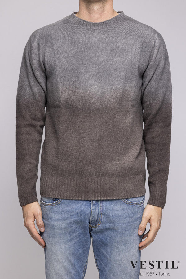 ALTEA, Turtleneck sweater in wool blend, gray and brown, man