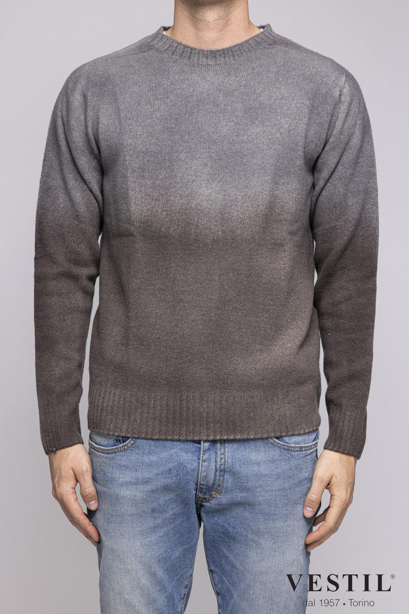 ALTEA, Turtleneck sweater in wool blend, gray and brown, man