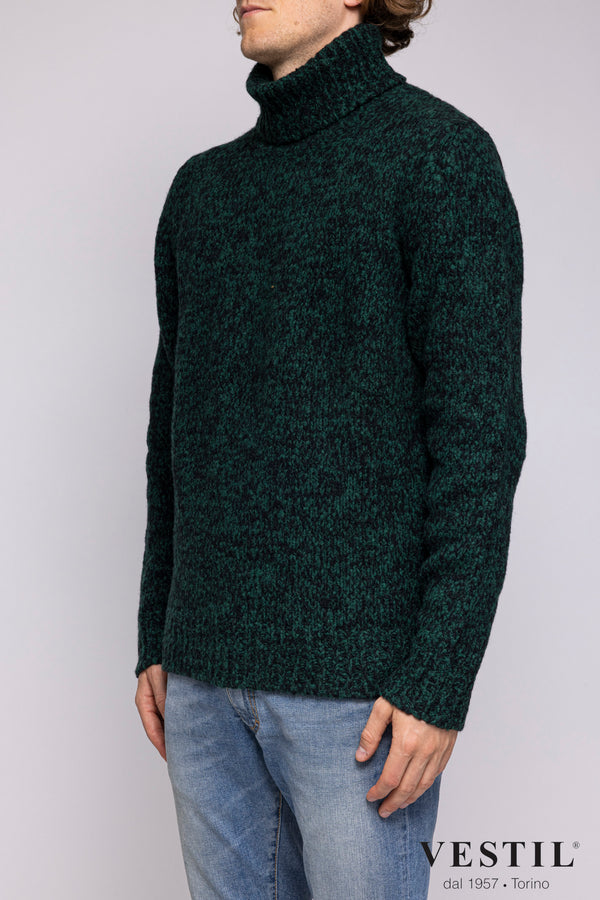DEPARTMENT 5, Wool turtleneck sweater, green and black, man