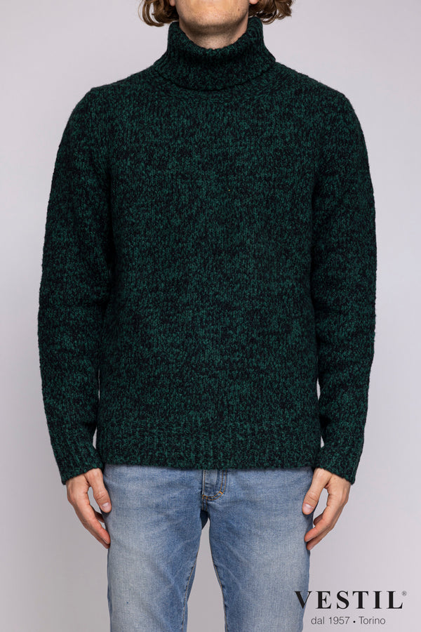 DEPARTMENT 5, Wool turtleneck sweater, green and black, man