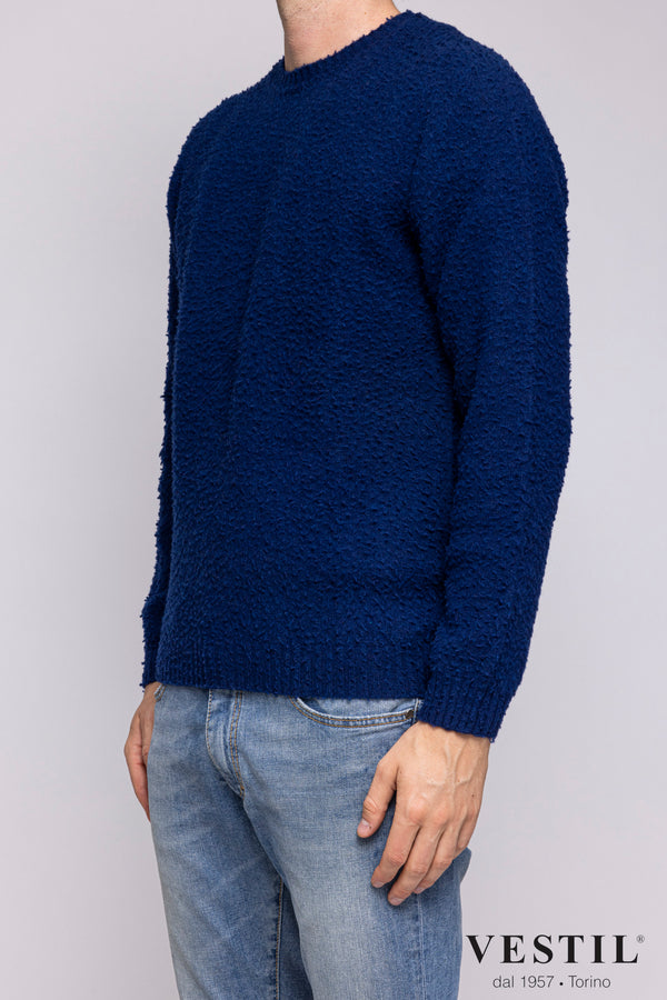 JACOB COHEN, Casentino wool crew-neck sweater, blue, man