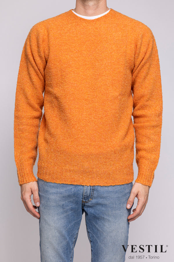 PRESIDENT'S, Wool crewneck sweater, orange, man