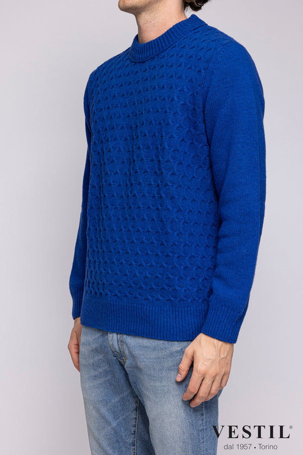 PRESIDENT'S, Wool crew-neck sweater, Bright blue, man