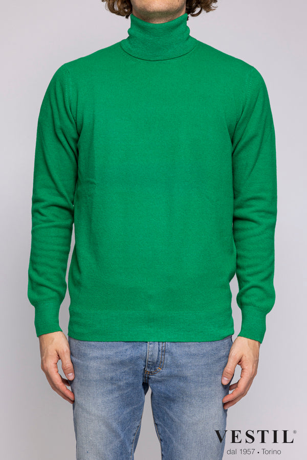 ALTEA, Wool turtleneck sweater, green, man