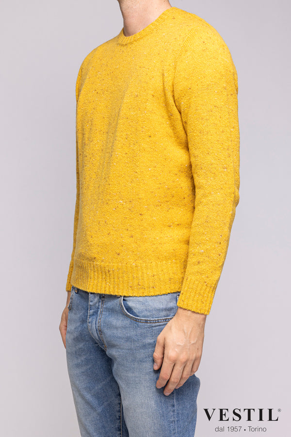 DRUMOHR, Crew-neck sweater in wool blend, ocher, man