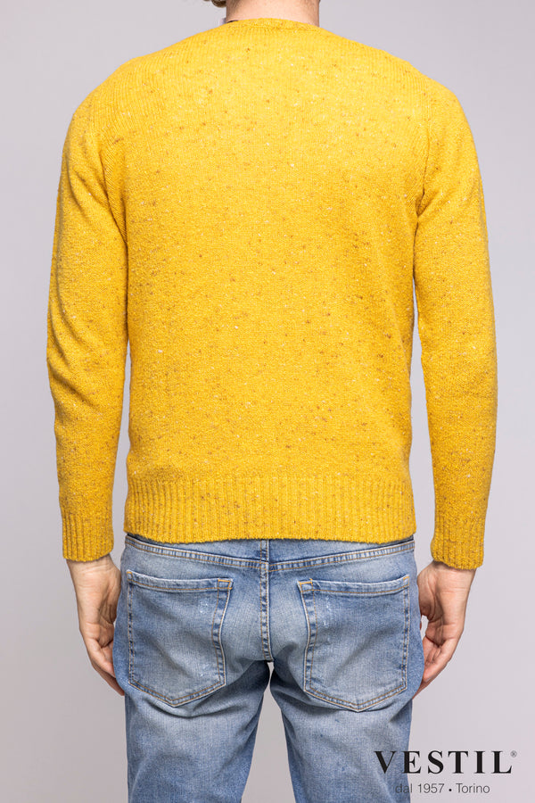 DRUMOHR, Crew-neck sweater in wool blend, ocher, man