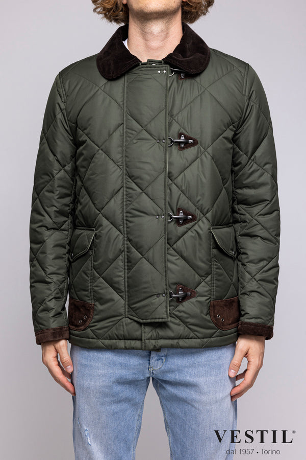 FAY, quilted winter jacket, green, men