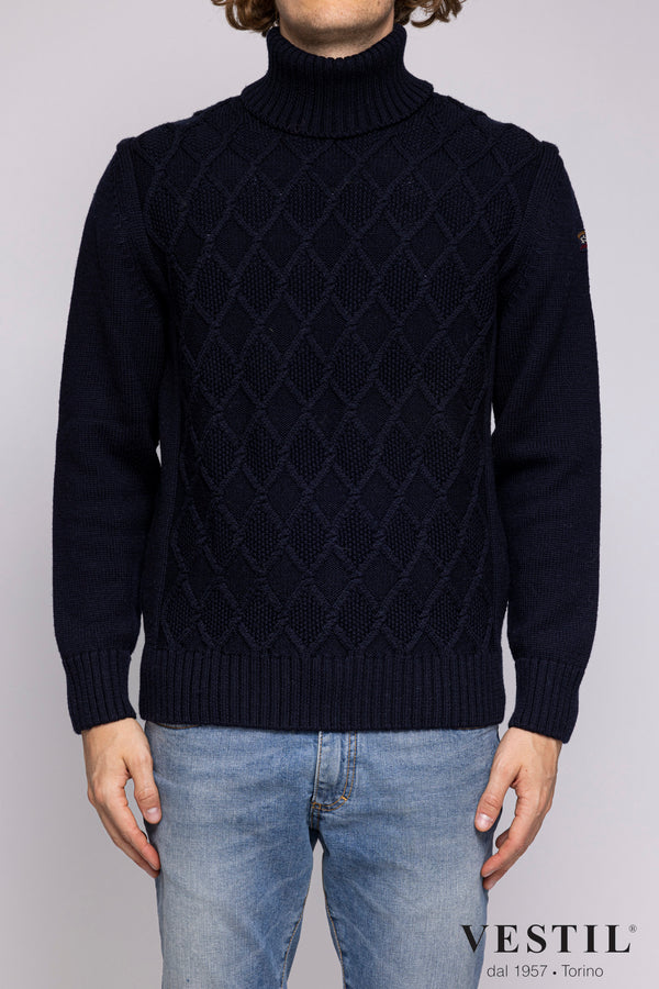 PAUL &amp; SHARK, Wool turtleneck sweater, blue, man