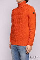 PAUL &amp; SHARK, Wool turtleneck sweater, orange, man