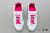 Vestil, scarpa sportiva, bianco e rosa fluo, donna