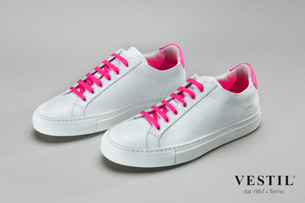 Vestil, sports shoe, white and fluorescent pink, women