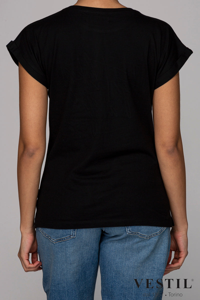DEDICATED, women's black t-shirt