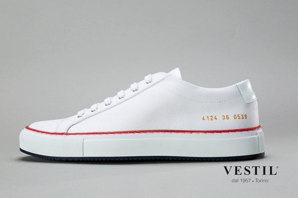 Vestil, sports shoe, white and red, women
