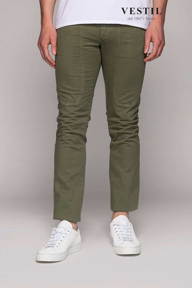 JECKERSON, pantalone verde militare uomo