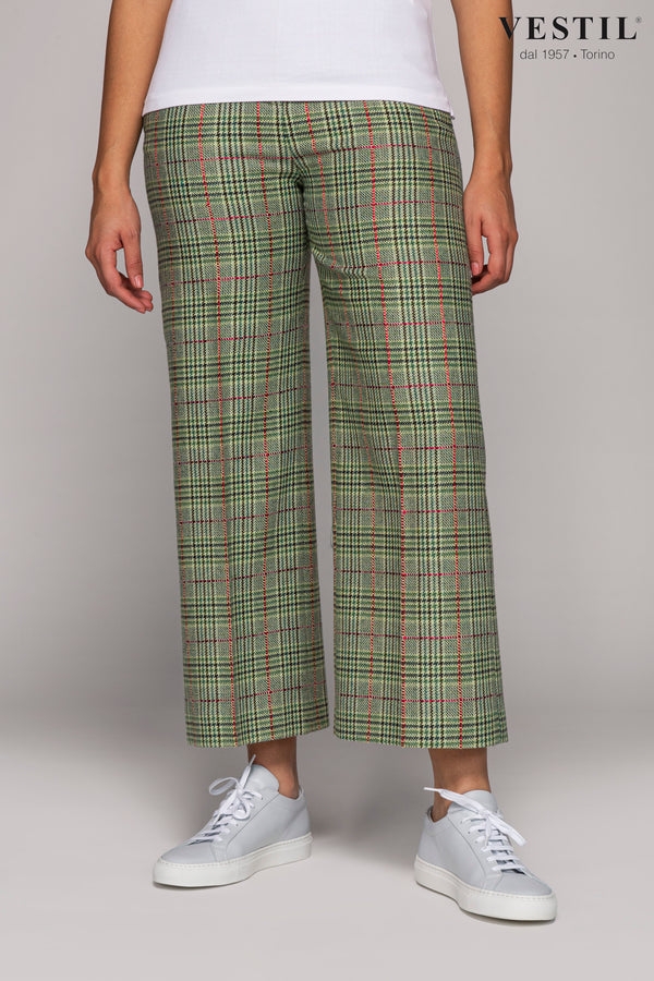PT01, pantalone verde salvia donna