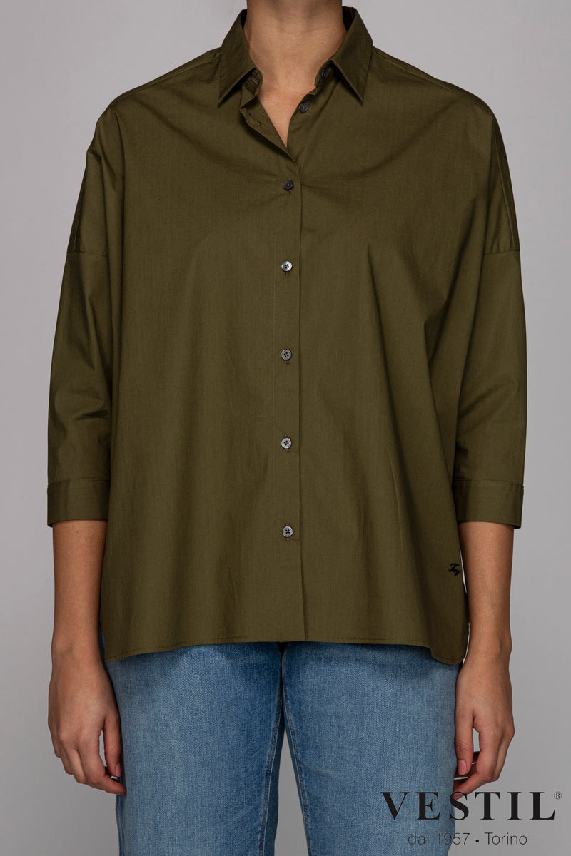 FAY, women's military green shirt
