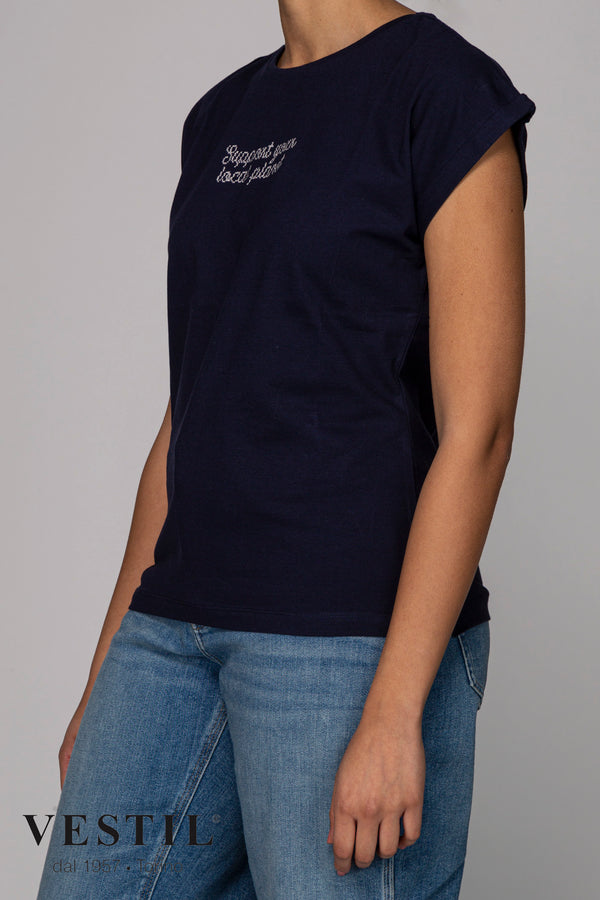 DEDICATED, women's blue t-shirt
