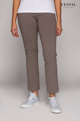 VIA MASINI, beige blue brown women's trousers